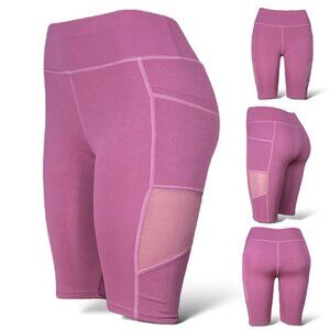 Women's High Waist Biker Shorts - Cycling, Yoga, Gym, and Casual Wear Pink